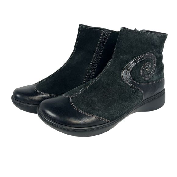 Naot Oyster Boots Black Suede Leather Comfort Casual Walking Zip Women 11-11.5 - Picture 1 of 8